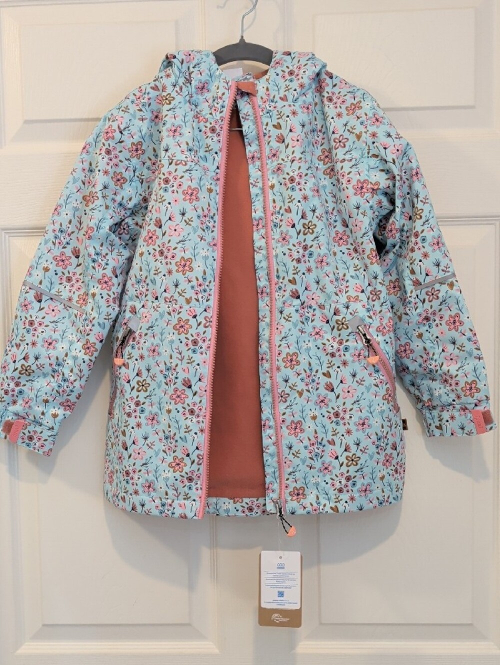 Lovely Blue Mini Floral Print Deux par Deux Mid-Season Jacket - Perfect for Fall